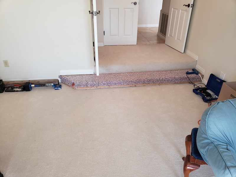Master bedroom carpet installation