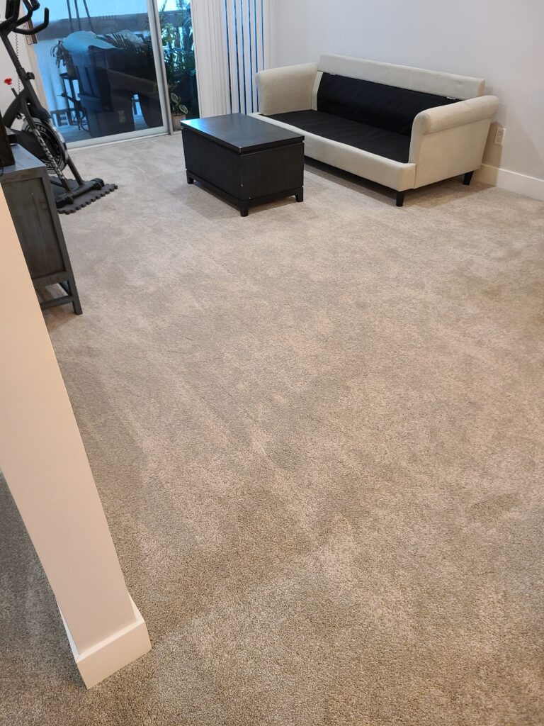 Living room after new carpet