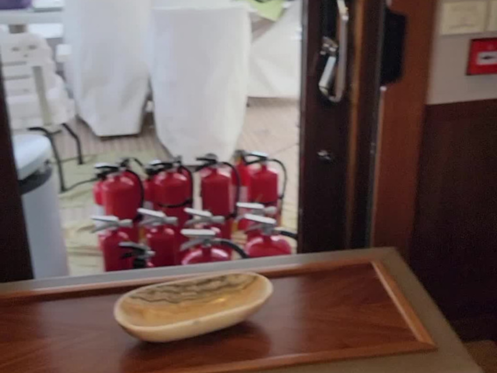 coordinating fire extinguishers at yatch