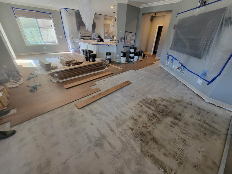 during process of hardwood flooring in carmel valley