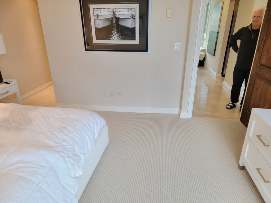 master bedroom after new carpet in la jolla