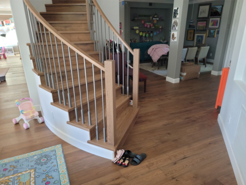 new stairs with hardwood floor