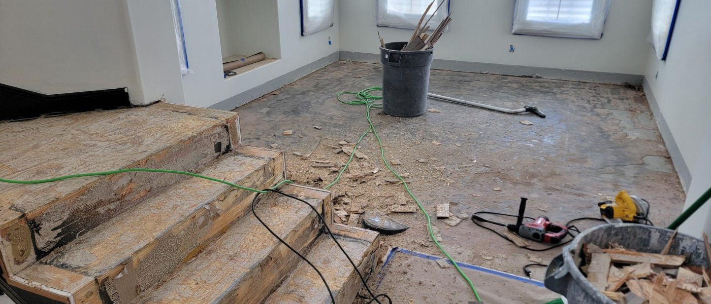 Removing the old hardwood